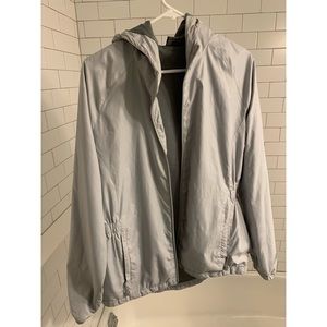 New Balance light gray rain jacket